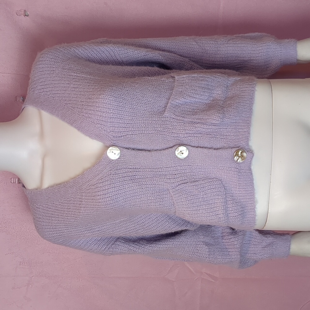 Nasty Gal Chill Out Soft Knit Relaxed Cardigan Sweater in Lilac Purple Medium